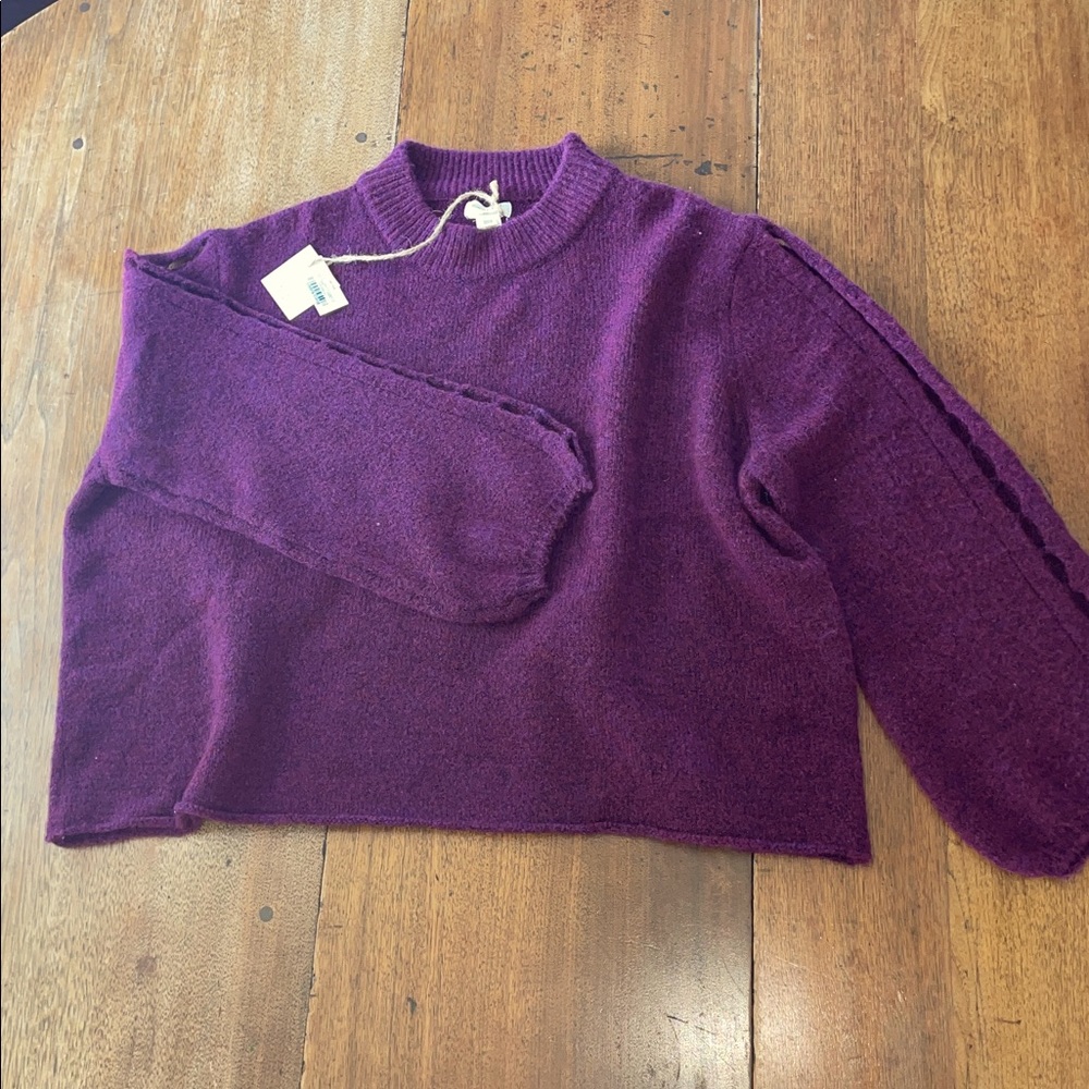 Burgundy plum boho sweater NWT